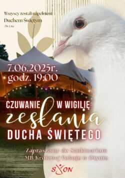 Czuwanie w wigilię Zesłania Ducha Świętego