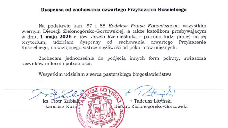 dyspensa na 1-go maja